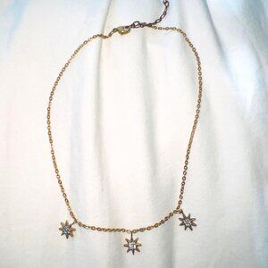 Child of Wild "Lou" Star burst Gold Crystal Necklace Celestial